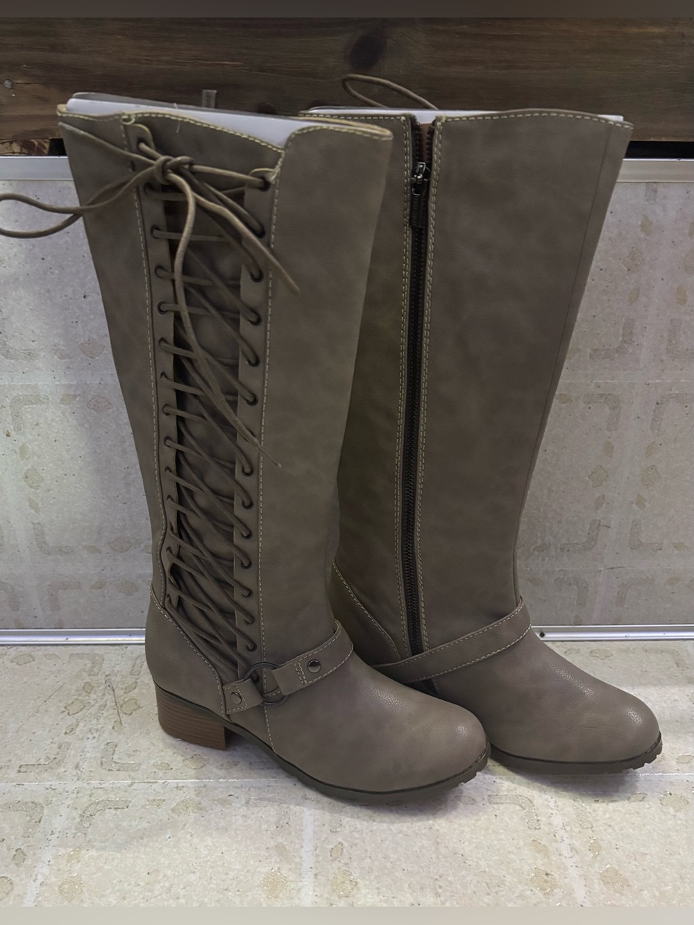 Colin Stuart for Victoria's Secret Side Lace-Up Knee-High Boot